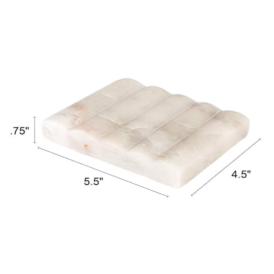 Hello Honey® 5" Contemporary Carved Marble Bathroom Soap Dish